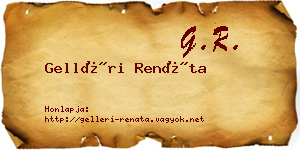 Gelléri Renáta névjegykártya